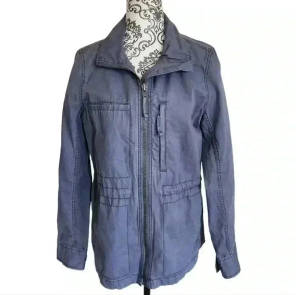 Madewell Fleet Jacket Dusty Blue Light Zipper Long Sleeves Women's size Medium - Picture 2 of 16